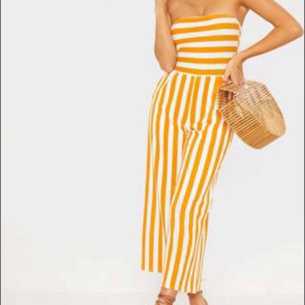 New Size 4 PLT Orange and White Striped Jumpsuit🍊